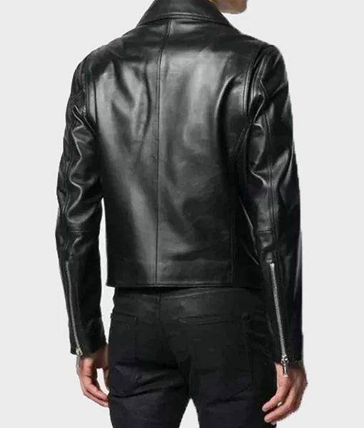 1950s Black Biker Leather Jacket