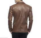 2 Button Lambskin Leather Blazer